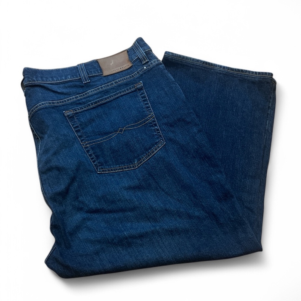 Lucky Brand 181 Relaxed Straight Men's Blue Jean Lap Whiskers 50x24 *** Tailored